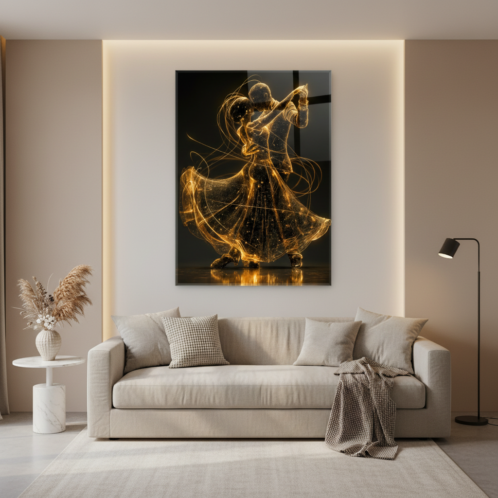 Dancing Couple Glass Wall Art