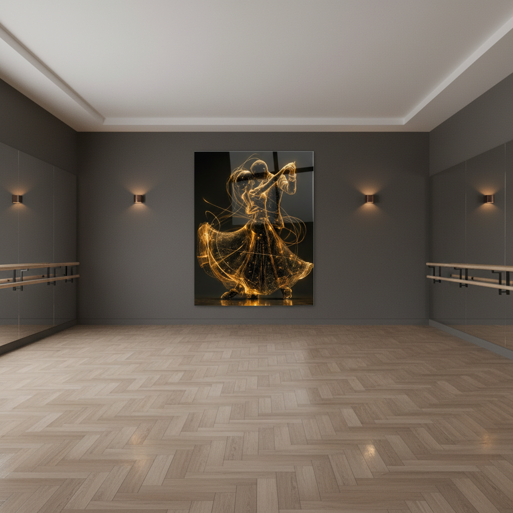 Dancing Couple Glass Wall Art