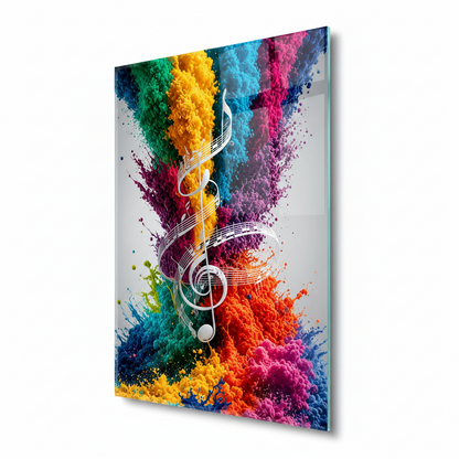Music Color Splash Glass Wall Art