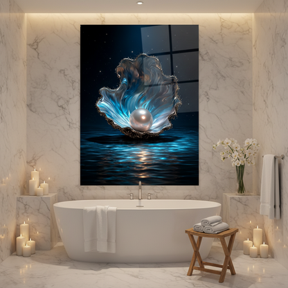White Pearl Glass Wall Art