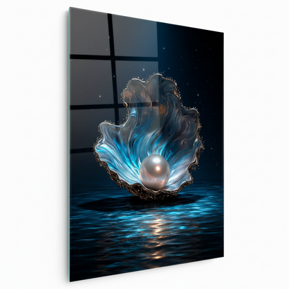 Perle Blanche Tableau en Verre Trempé