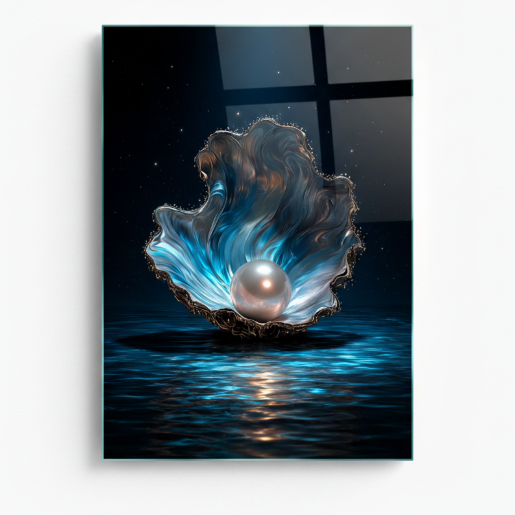 White Pearl Glass Wall Art