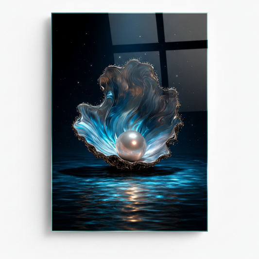 White Pearl Glass Wall Art