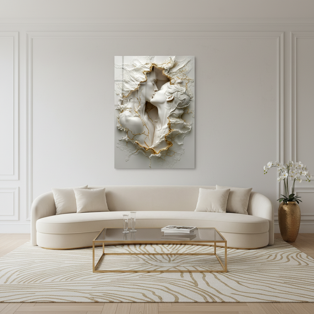 Bacio di Coppia Quadro in Vetro Temperato