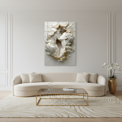 Bacio di Coppia Quadro in Vetro Temperato