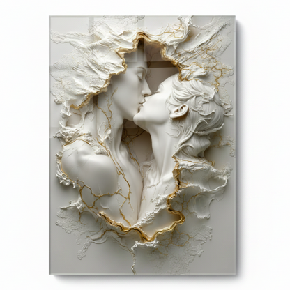 Bacio di Coppia Quadro in Vetro Temperato