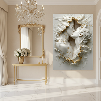 Bacio di Coppia Quadro in Vetro Temperato