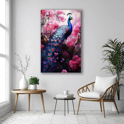Majestic Peacock Glass Wall Art - LUXARTDECO