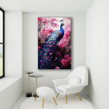 Majestic Peacock Glass Wall Art - LUXARTDECO
