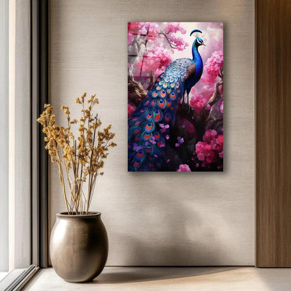 Majestic Peacock Glass Wall Art - LUXARTDECO
