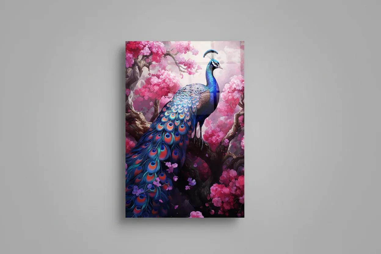 Majestic Peacock Glass Wall Art - LUXARTDECO