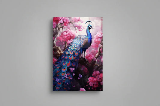 Majestic Peacock Glass Wall Art - LUXARTDECO