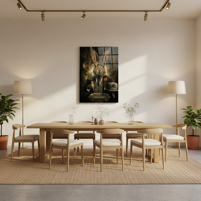 Mr. Rabbit Glass Wall Art