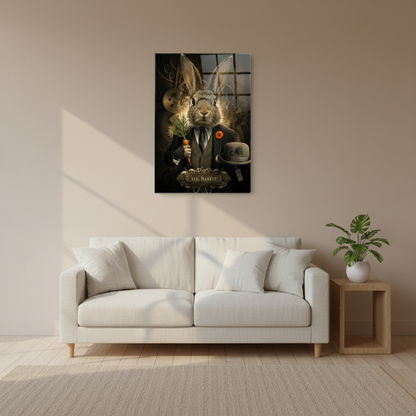 Mr. Rabbit Glass Wall Art