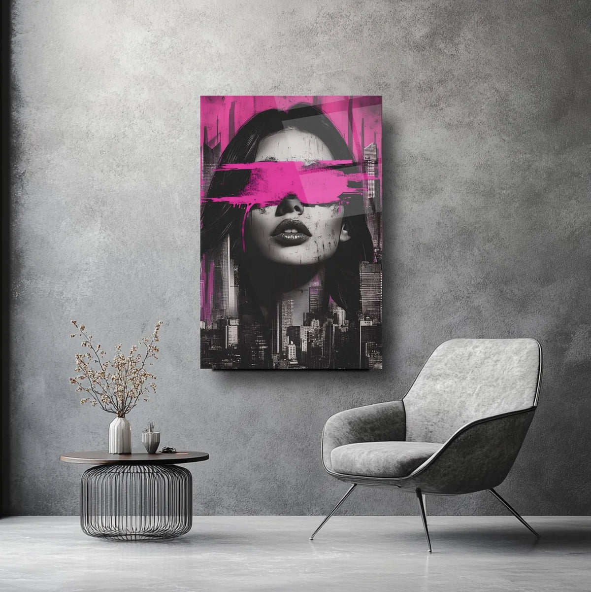 Rêve Rose Tableau en Verre Trempé
