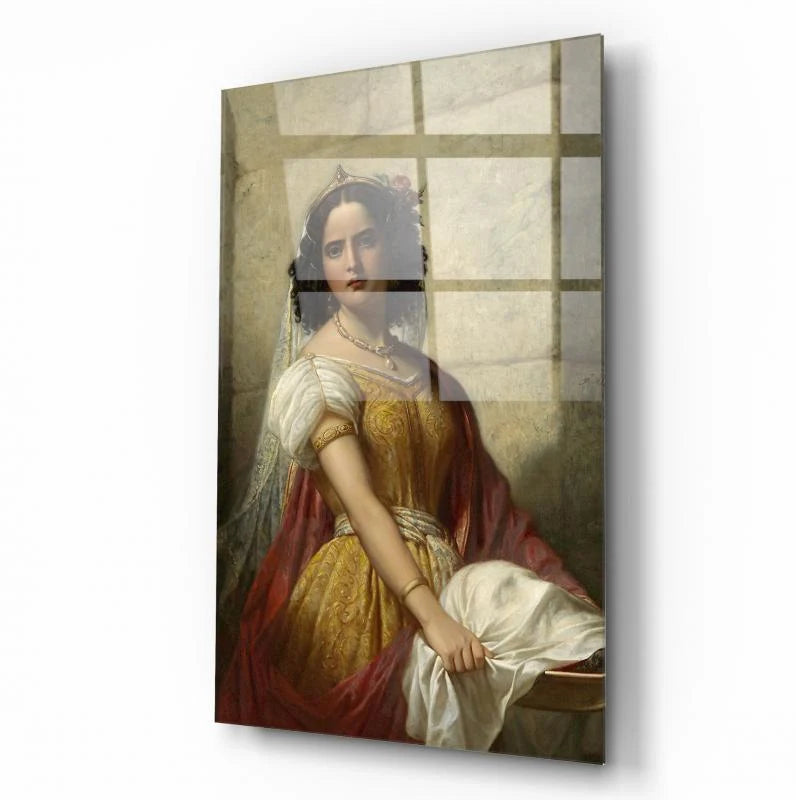Jan Adam Kruseman Portrait Glass Wall Art