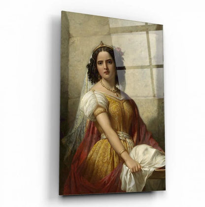 Jan Adam Kruseman Portrait Glass Wall Art