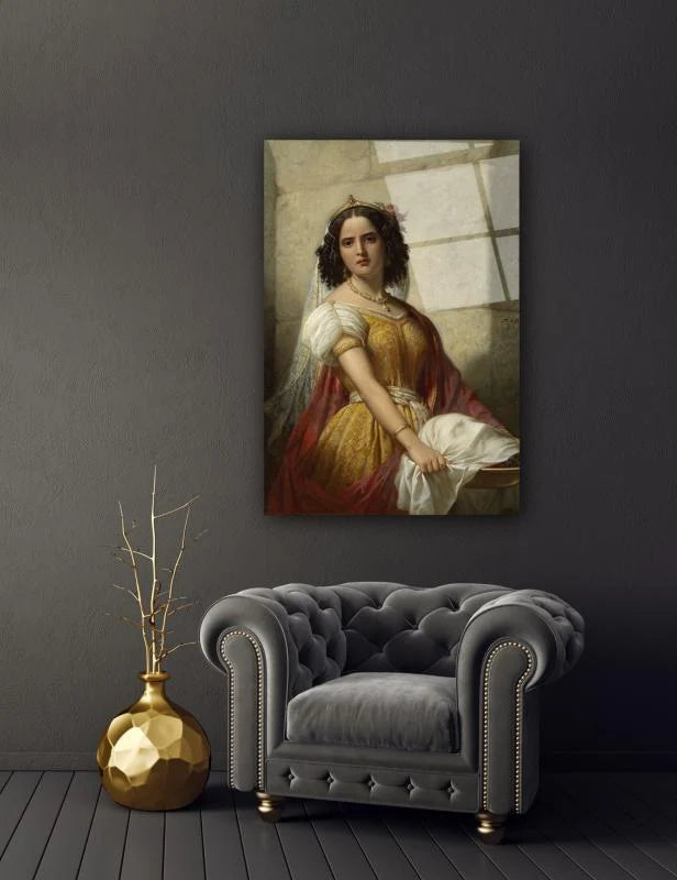 Jan Adam Kruseman Portrait Glass Wall Art