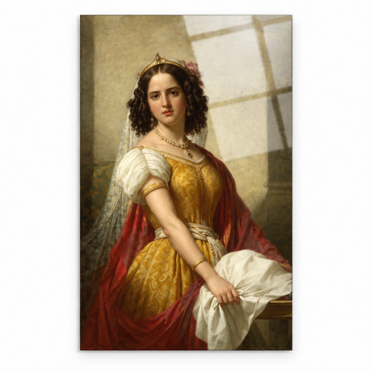 Jan Adam Kruseman Portrait Glass Wall Art