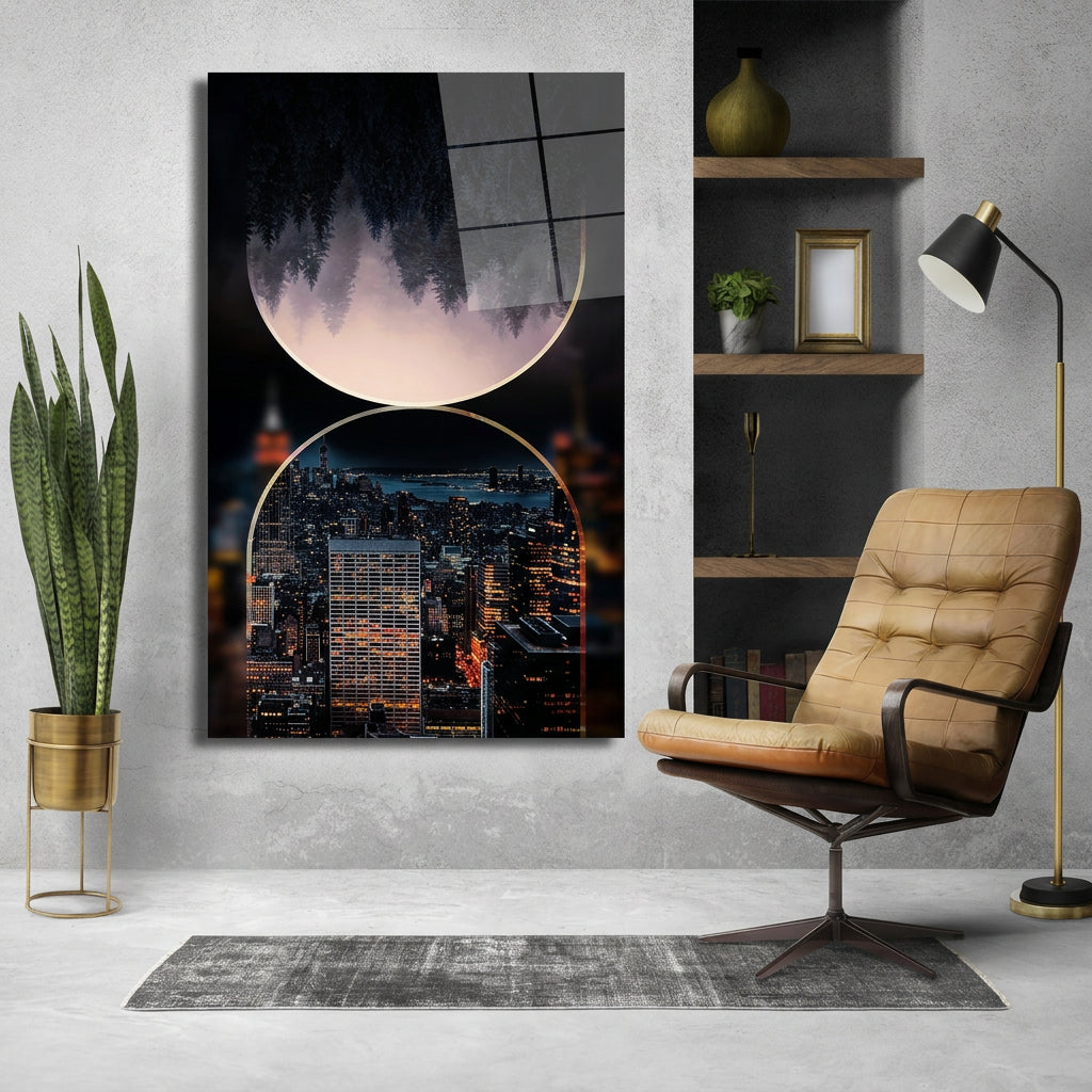 Forest City Circles Glass Wall Art
