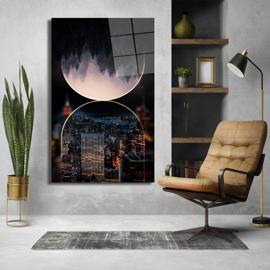 Forest City Circles Glass Wall Art