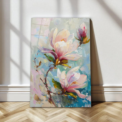 Magnolia Glass Wall Art - LUXARTDECO