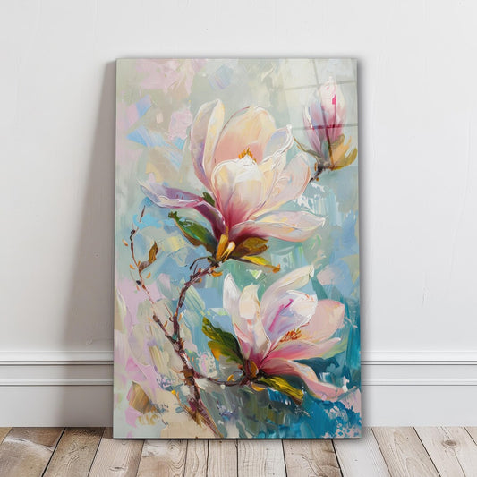 Magnolia Glass Wall Art