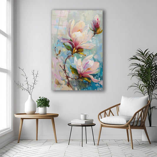 Magnolia Glass Wall Art