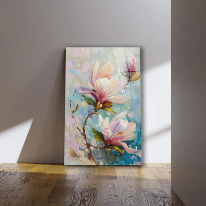 Magnolia Glass Wall Art - LUXARTDECO