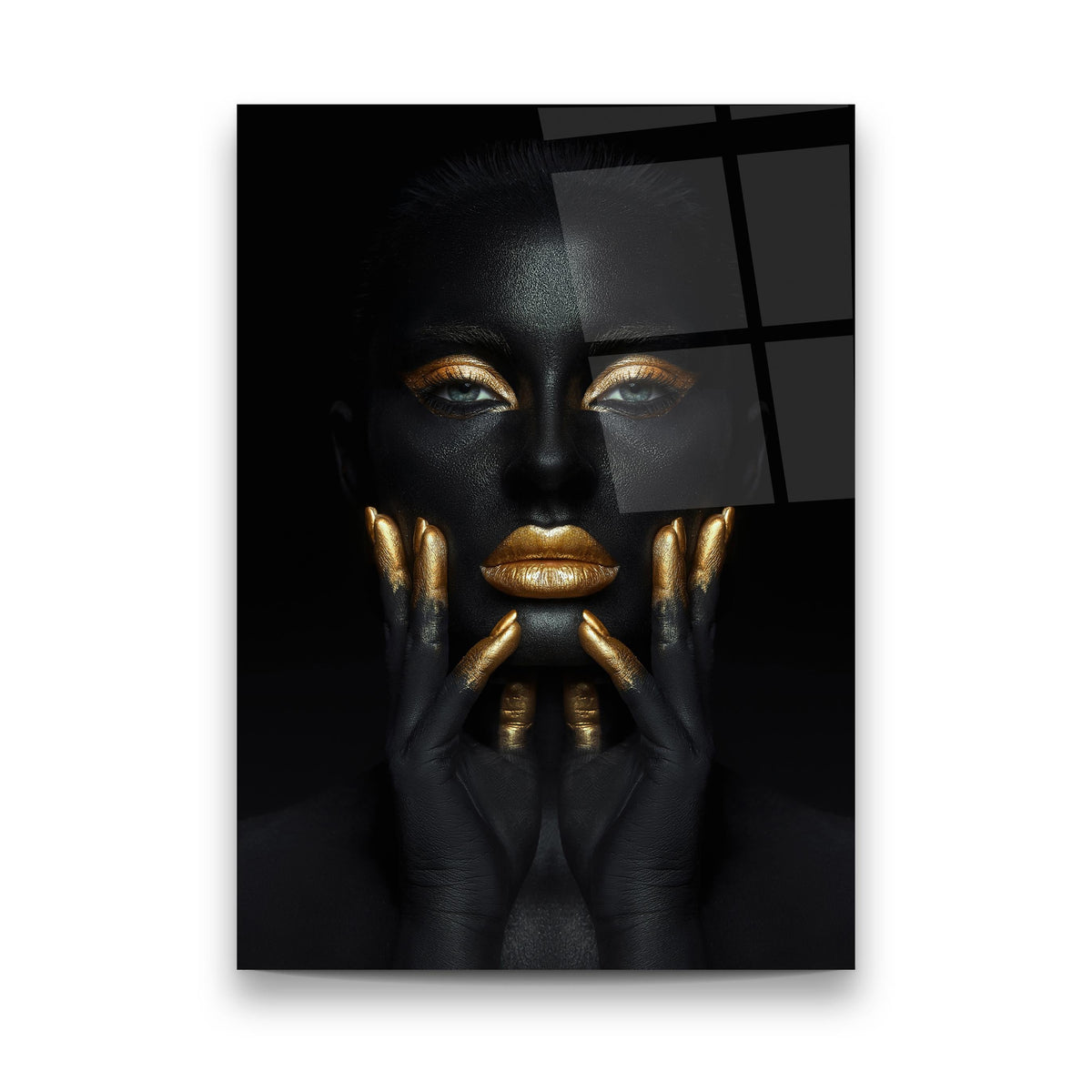 Black Gold Woman 4 Glass Wall Art