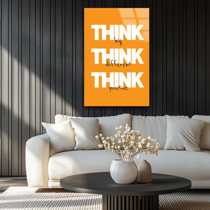 Think Big Typography Glass Wall Art