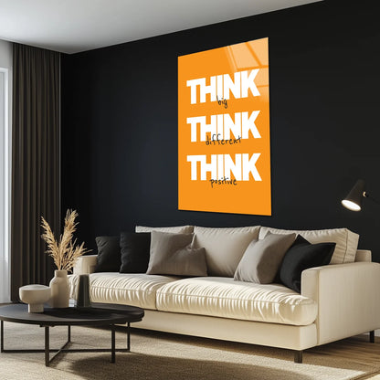 Think Big Typography Glass Wall Art