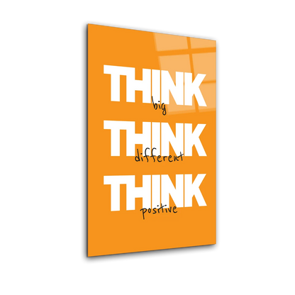 Think Big Typography Glass Wall Art