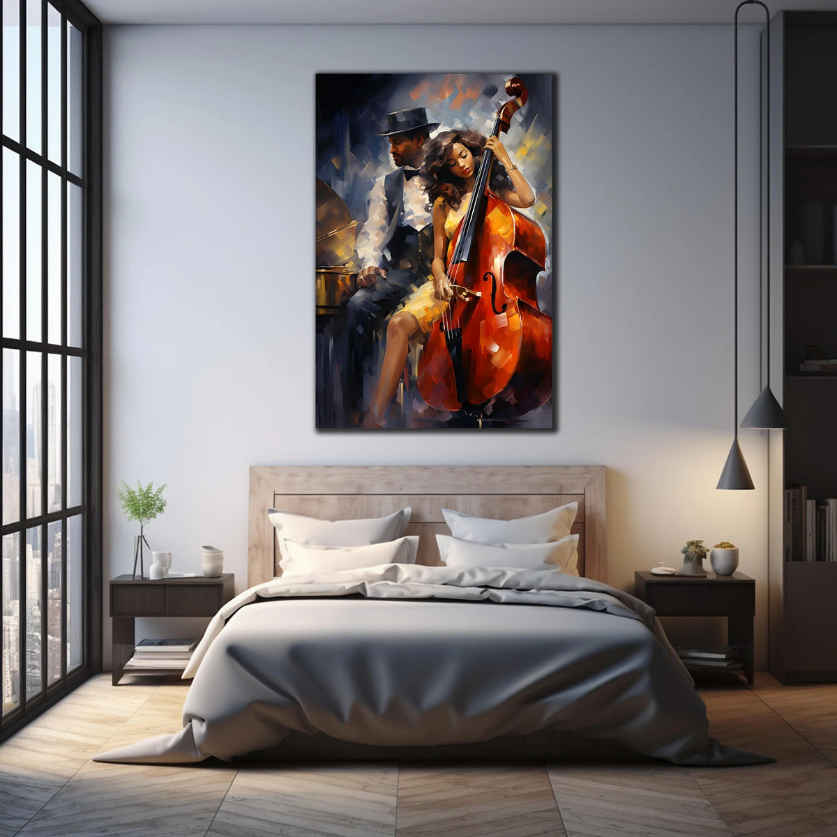 Jazz Musicians Glass Wall Art