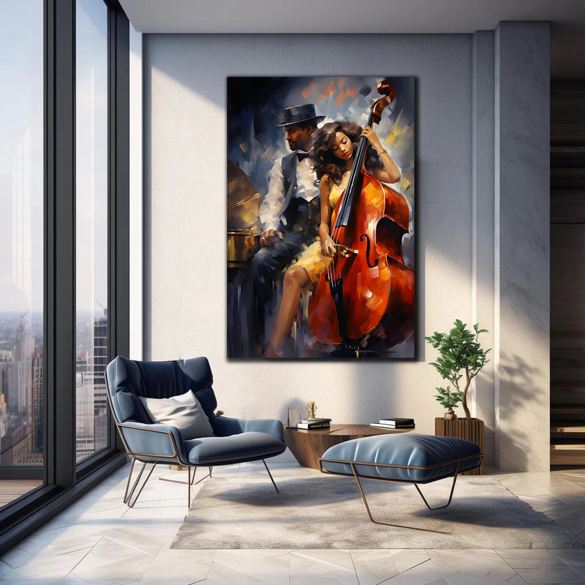 Jazz Musicians Glass Wall Art