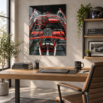 Ferrari Retro Glass Wall Art