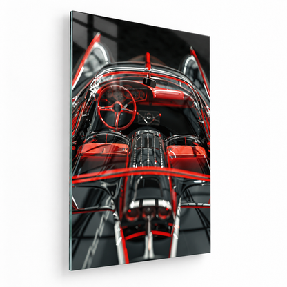 Ferrari Retro Glass Wall Art