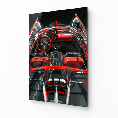 Ferrari Retro Glass Wall Art