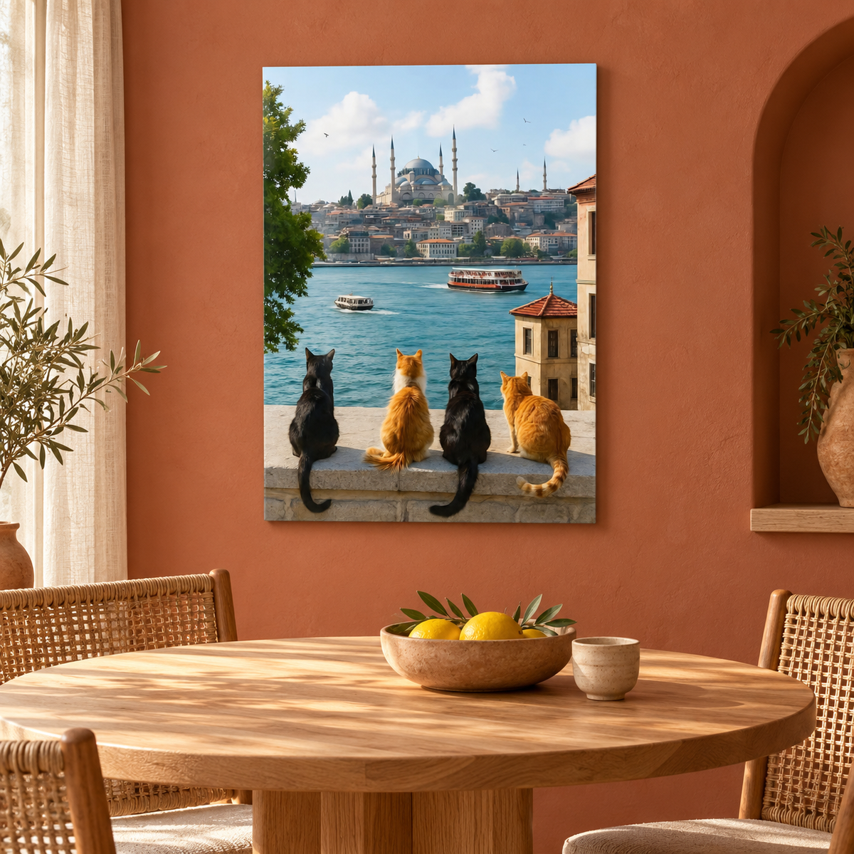 Istanbul Cats Glass Wall Art