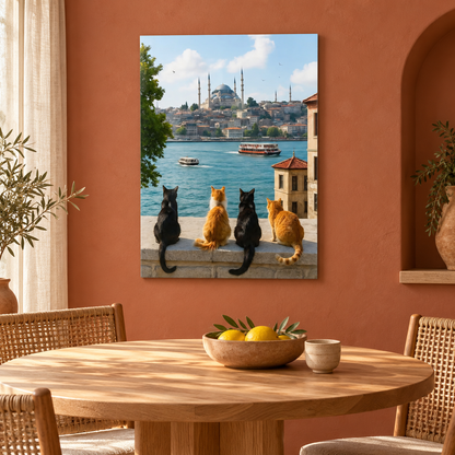 Istanbul Cats Glass Wall Art
