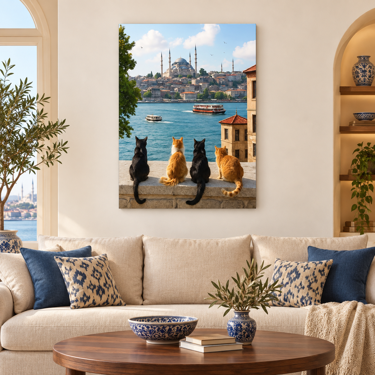 Istanbul Cats Glass Wall Art