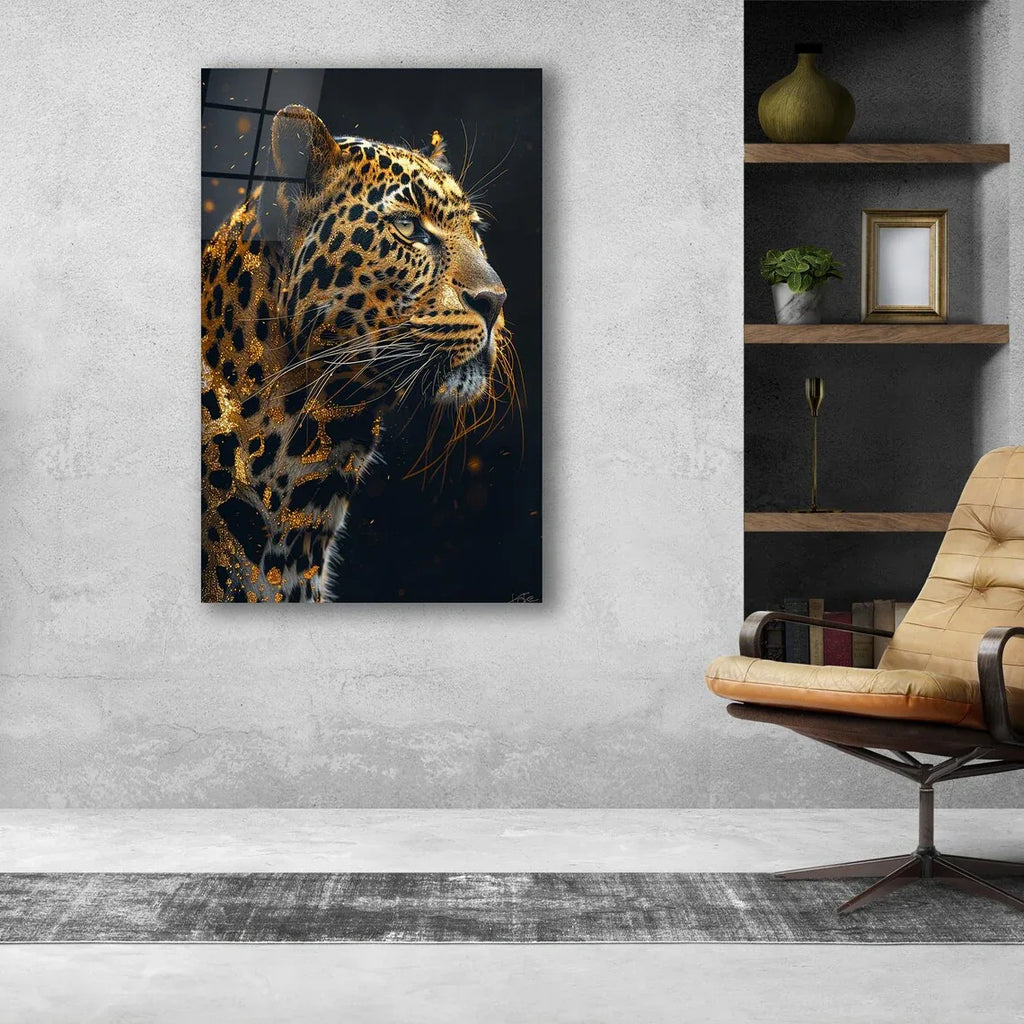 Elegant Leopard Glass Wall Art - LUXARTDECO