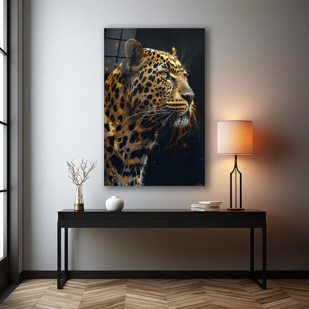 Elegant Leopard Glass Wall Art - LUXARTDECO