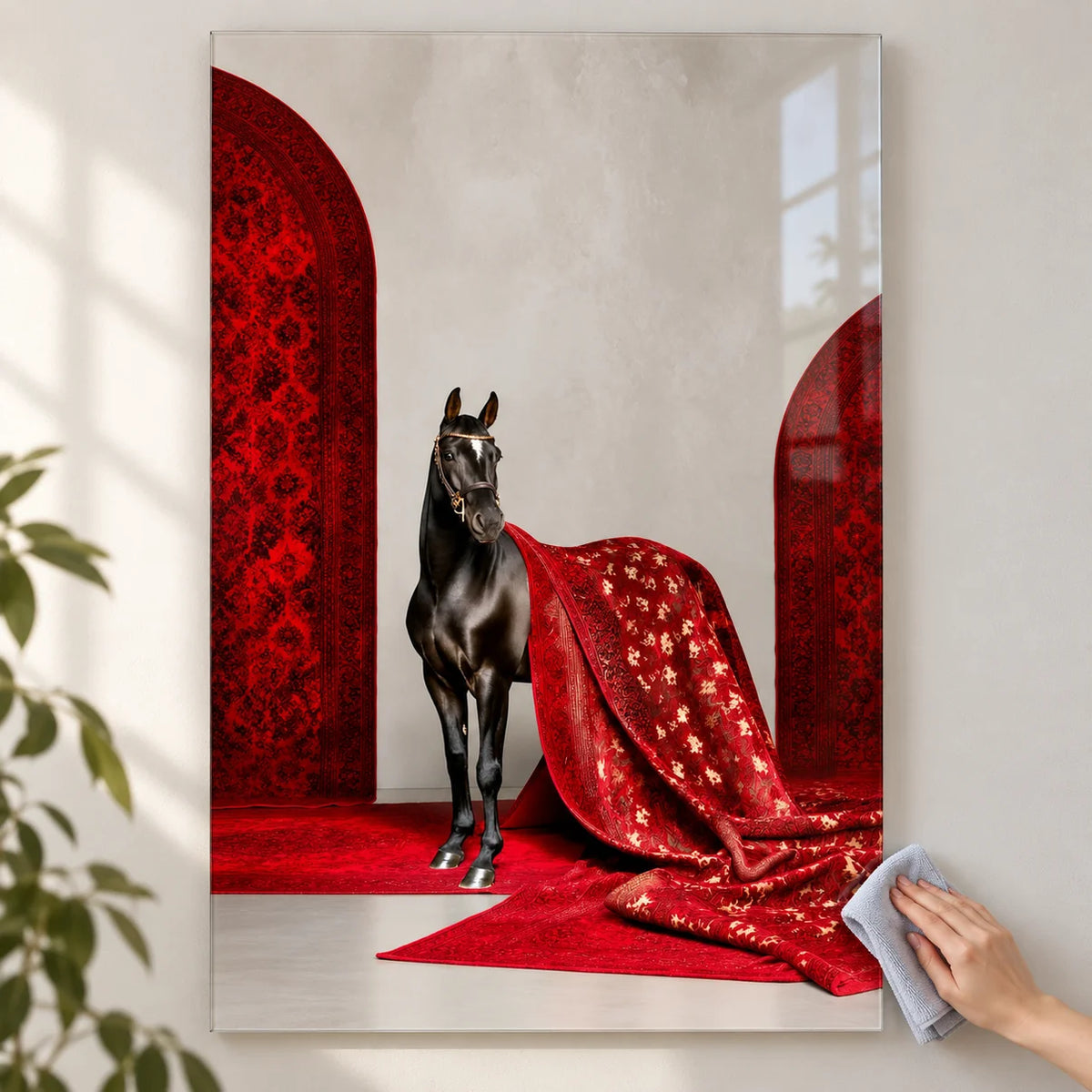 Cavallo Nero Regale Quadro in Vetro Temperato