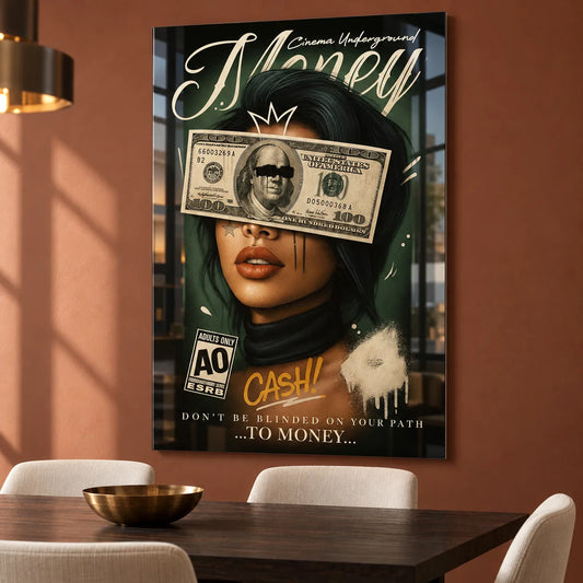 Money Eyes Glass Wall Art
