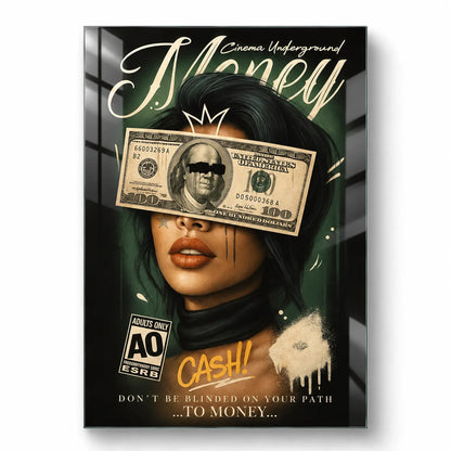 Money Eyes Glass Wall Art