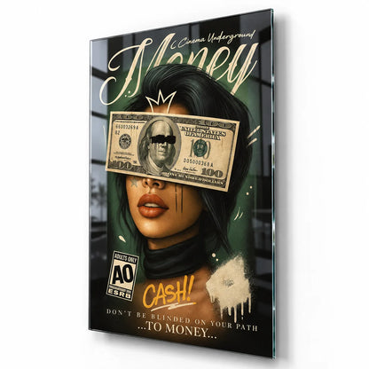 Money Eyes Glass Wall Art