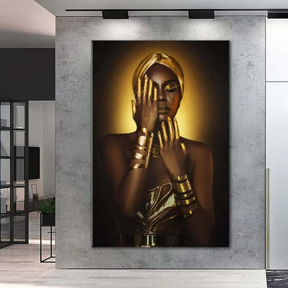 African Woman Glass Wall Art - LUXARTDECO