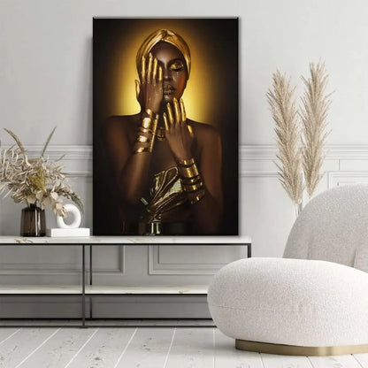 African Woman Glass Wall Art - LUXARTDECO