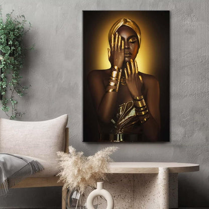 African Woman Glass Wall Art - LUXARTDECO